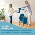 thumbnail image 5 of ECR4Kids The Surf Portable Activity Lap Desk with Mobile Storage Cart, Peacock Blue, 10-Pack, 5 of 10