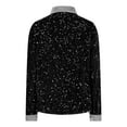 thumbnail image 5 of jtjvou Women's Sequin Button Down Shirt Sparkle Collared Long Sleeve Loose Fitting Party Glitter Tops Blouses Gray L, 5 of 5