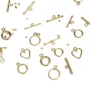 ابن عم Diy مجوهرات معدنية تبديل المشابك مع الخرز تجعيد، 11 مجموعات، 44 قطعة، الانتهاء من الذهب