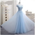 thumbnail image 2 of Long Blue Bridesmaid Sisters Dress One-shoulder Evening Dress, 2 of 6