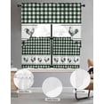 thumbnail image 2 of Farmhouse Green Plaid Swag Kitchen Curtains Sets for Windows 24 Inch Length, Vintage Country Cock Checkered Short Window Curtain Panels Swags Valances and Tiers 3 Piece Set for Cafe/Dining Room, 2 of 5