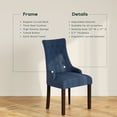 thumbnail image 3 of AFO Wing Back Dining Chairs Set of 2, Button Tufted Fabric Kitchen Chairs with Solid Rubberwood Legs, Upholstered High Back Side Chair, Blue, 3 of 8