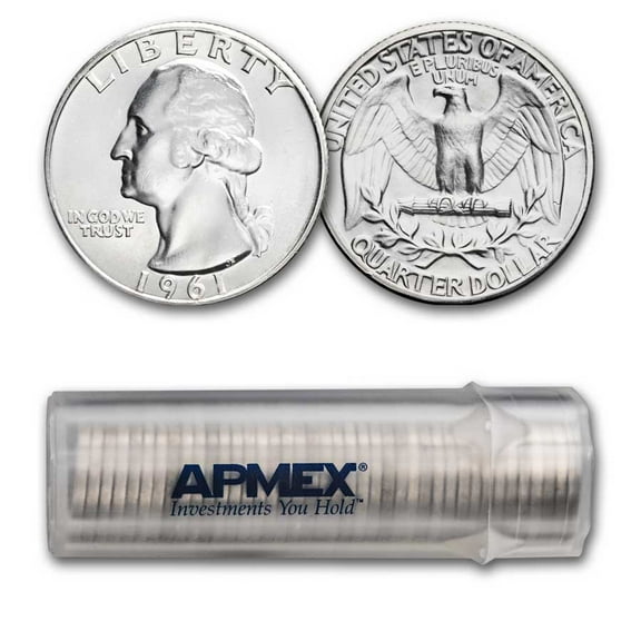 1961 Washington Quarter 40-Coin Roll BU