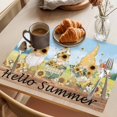 thumbnail image 3 of Sunflower Gnome Placemats Set of 4, Sweet Sunshine Yellow Flower Farm Plant Retro Non-Slip Place Mats Washable Table Mats for Kitchen Dining Table Decorations Indoor/Outdoor, 3 of 9