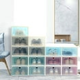 thumbnail image 3 of 2Pcs Shoes Box with Heart Pull Ring Easy Assembly Plastic Drawer Type Shoes Case Home Storage, 3 of 8