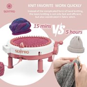 SENTRO 48-Needle Knitting Machine with Table Clamp, Knit Machine DIY Craft Kit for Scarves, Hats, Socks, Beginners & Professional Crafters