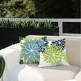 thumbnail image 6 of Green Blue Flower Pillow Covers 18x18 Inch Set of 4 White Blue Colored Throw Pillows Outdoor Waterproof Decor for Living Room Sofa Patio Funiture Garden Floral Linen Cushion Case 008B, 6 of 6