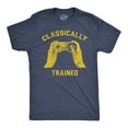 thumbnail image 1 of Mens Classically Trained T shirt Funny Gaming Gift Nerd Gamer Retro Geek Tee (Heather Navy) - XL, 1 of 3