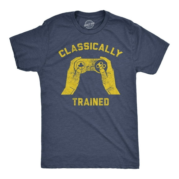 Mens Classically Trained T shirt Funny Gaming Gift Nerd Gamer Retro Geek Tee Graphic Tees