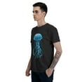 thumbnail image 5 of Blue Jellyfish T-Shirt for Men Cotton 100% Summer Tops Women Fashion Casual Short Sleeves Round Collar Short-Sleeve Couple Top Tees, 5 of 6