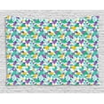 thumbnail image 1 of New Orleans Tapestry, Geometric Arrangement of Triangles Mardi Grass Colors Abstract Carnival Theme, Wall Hanging for Bedroom Living Room Dorm Decor, 80W X 60L Inches, Multicolor, by Ambesonne, 1 of 2