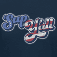 thumbnail image 2 of Teelocity Men's Funny Red, White and Blue Americana "Sup Yall" Navy Relaxed Fit Short Sleeve Graphic T-Shirt, 2 of 3