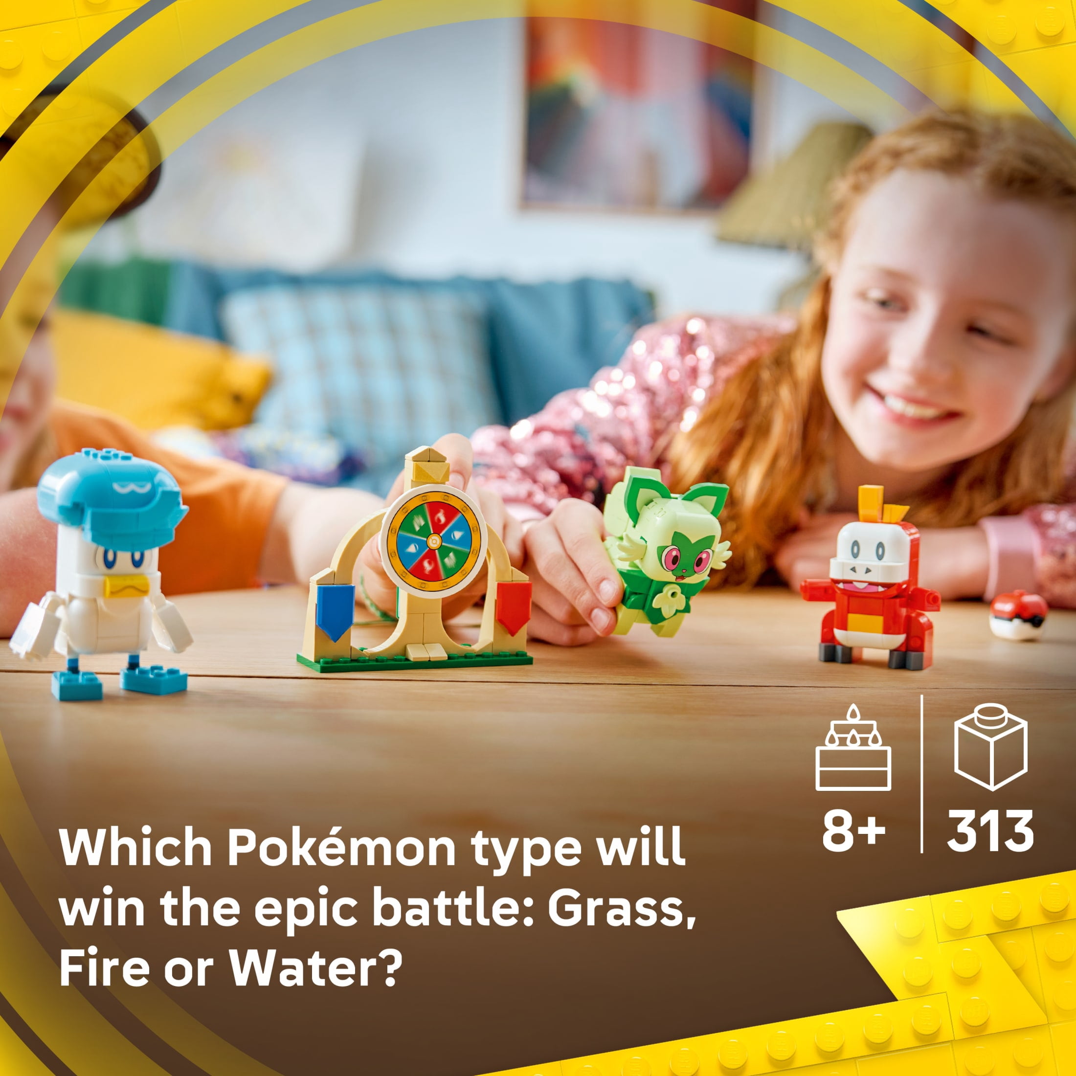 LEGO Pokémon SMART Play: Sprigatito, Fuecoco and Quaxly Battle - Compatible Set with 3 SMART Tags and 3 Pokémon - Interactive Toy - Gift for Boys and Girls, Ages 8+ - 72158