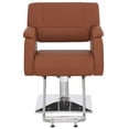 thumbnail image 4 of BarberPub Hydraulic Swivel Styling Salon Chair, PVC Leather, 300lb Capacity, Brown, 4 of 12