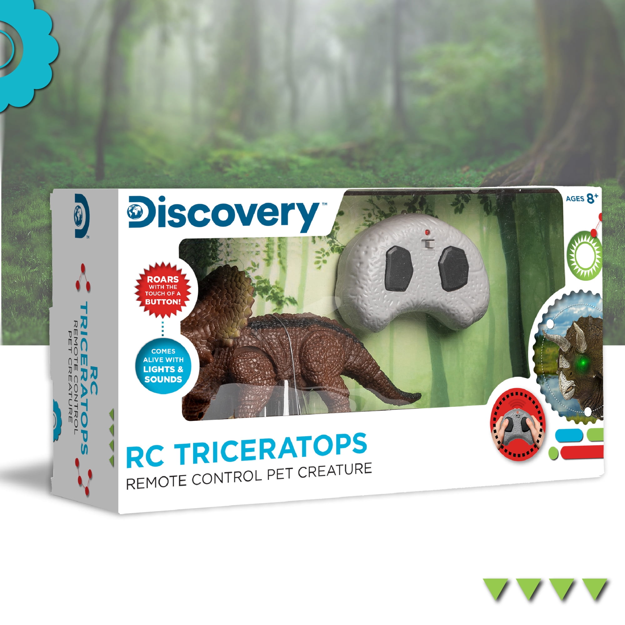 Discovery Kids RC Triceratops, LED Infrared Remote-Control Dinosaur - Electronic Pets