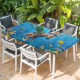 thumbnail image 2 of Funny Diving Giraffe Table Cloths for 5 Foot Rectangle Tables, Ocean Coastal Coral Fish Marine Life Patio Waterproof Elastic Fitted Tablecloths, Washable Rectangular Table Cover for Camping, 2 of 8