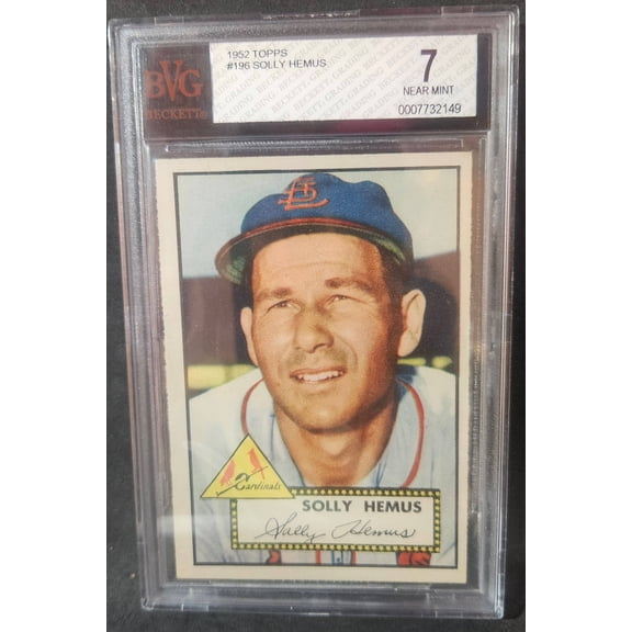 Graded 1952 Topps Solly Hemus #196 Rookie BVG 7 Baseball Card