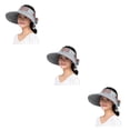 thumbnail image 4 of Sonducket Sombrero de mujer de lino y algodón, reemplazo decorativo a prueba de sol, a prueba de viento, transpirable, plegable, para el sol, Type1 NO1, 4 of 6