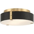 thumbnail image 6 of Possini Euro Design Elise Mid Century Modern Ceiling Light Flush-Mount Fixture 12 1/2" Gold 2-Light Black Shade for Bedroom House, 6 of 7