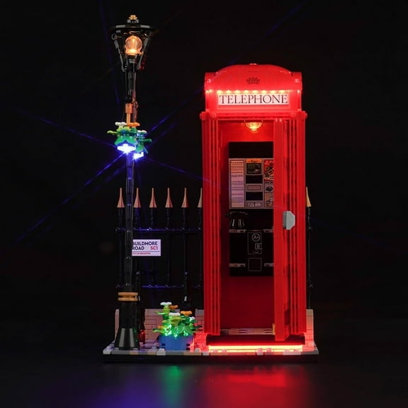 ‌LED Light Compatible with Legos 21347 Building Set, LED Light Kit for Legos 21347 Red London phone booth Building Toy, Only Decoration Lights, No Building Model Kit