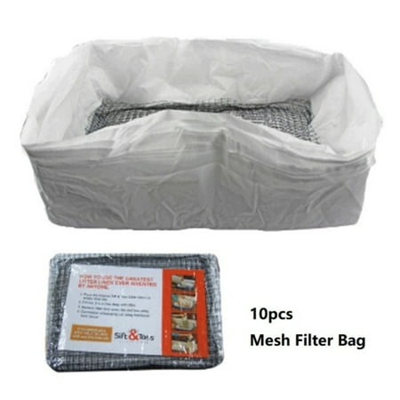 QUTETN 7/10cs Set Cat Litter Box Filter Bags Reusable Lifter Sifter Cat Litter Bag with Holes Scratch Cat Cleansing Net Pet Supplies