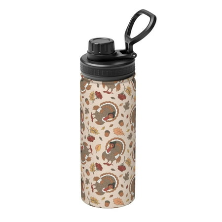 

Gaeub Cute Autumn Turkey Print Stainless Steel Water Bottle 18oz Sports Insulated Kettle for Women Men Suitable as a Gift
