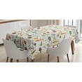 thumbnail image 1 of Ambesonne Cartoon Animal Tablecloth Rectangular Table Cover, Grunge African, 60"x90", Multicolor, 1 of 3