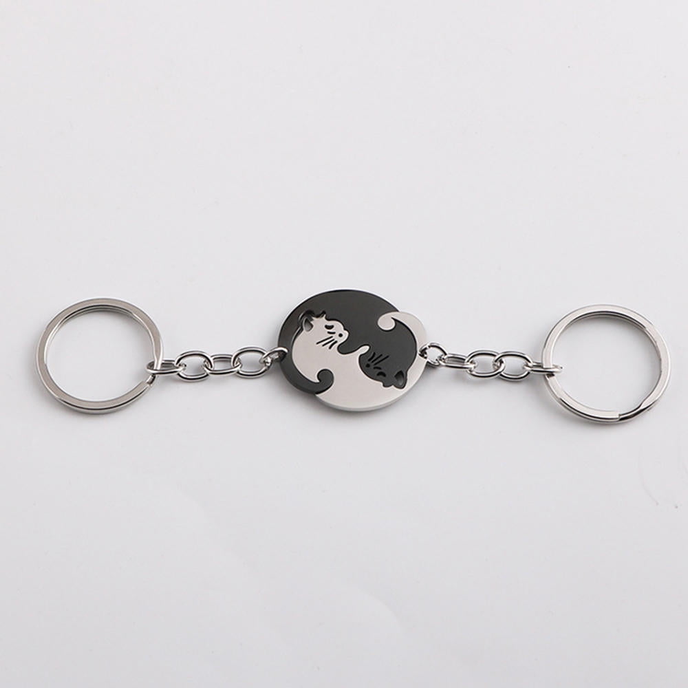 2PCSSet Yin Yang Cats Couple Keychains Love Heart Australia