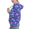 thumbnail image 2 of Sikiie blue Skull purple flower Women's Casual Hoodies Long Sleeve Lightweight Pullover Tops Loose Sweatshirt-Medium, 2 of 7