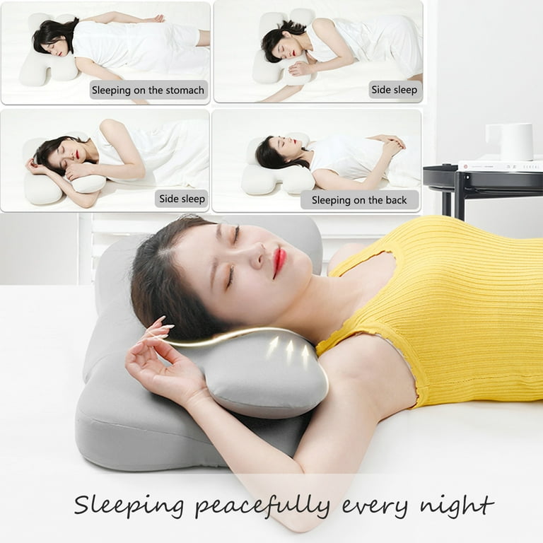 MARNUR Cervical Pillow Memory Foam Orthopedic Pillow for Neck Pain Sleeping  Side & Back & Stomach Sleeper with White Pillowcase 