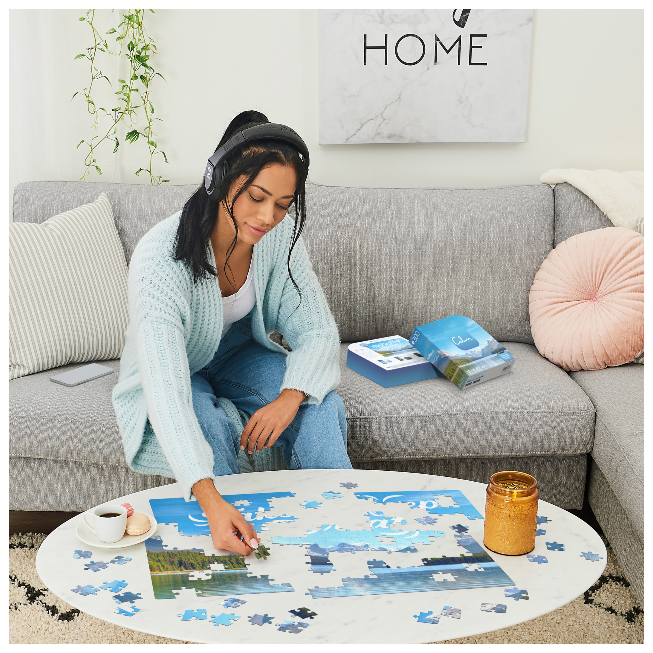 300-Piece Calm Jigsaw Puzzle and Storage Bag, Jasper Lake