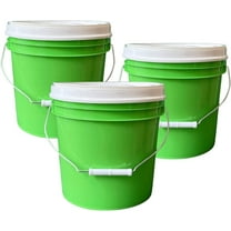 House Naturals 2 Gallon Food Grade - BPA Free Made in USA Buckets Lime Color pails with Screw On Gasket Lids- Pack of 3