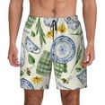 thumbnail image 3 of Uemuo Vintage Utensils Pattern Mens Swim Trunks Quick Dry Board Shorts with Mesh Lining, Stretch Beach Shorts Quick Dry No-Chafing Board Shorts-XX-Large, 3 of 9