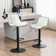 thumbnail image 6 of YOUNIKE Swivel Bar Stools Set of 2 Adjustable Leather Counter Barstool, White, 6 of 8