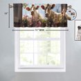 thumbnail image 4 of Cow Curtain Valance for Kitchen Rural Retro Wooden Barn Door Western Wild Flowers Window Valance for Living Room Bedroom, Kitchen Valance Rod Pocket Window Decor Curtain 54 by 18 in, 1 Panel, 4 of 6