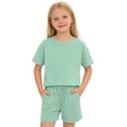 thumbnail image 2 of Tiijoy Girls Casual Solid Plain Short Sleeve T Shirt and Shorts Set, Sizes 12-13, 2 of 5