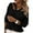 Black, variant on Babysbule Sweaters for Women Women's Casual Hollow Out Solid Color Line V-Neck Long Sleeve Sweater Tops Blouse
