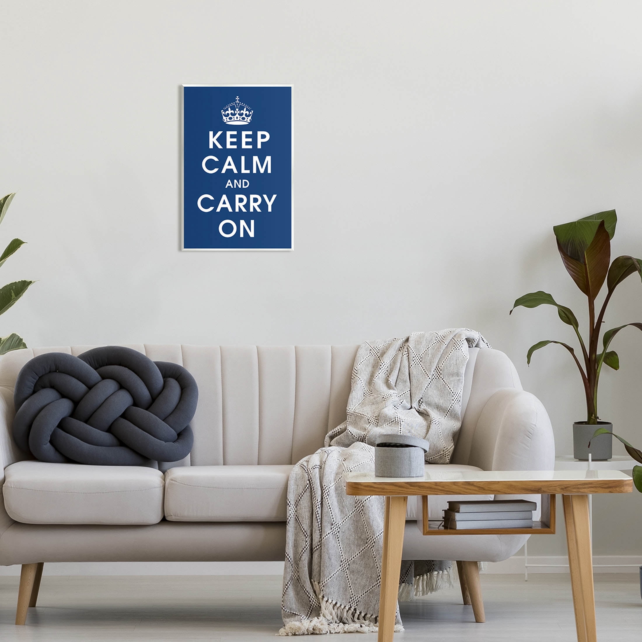 Keep Calm And Carry On Crown Inspirational Graphic Art Unframed Art Print Wall Art