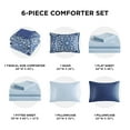 thumbnail image 5 of Regency Heights Twin XL Size Comforter Set, 6-Piece Bed in a Bag Twin XL, Navy Blue Bedding Comforter Set with Comforter, Flat Sheets, Fitted Sheets with Side Pockets for College Dorm, 5 of 7