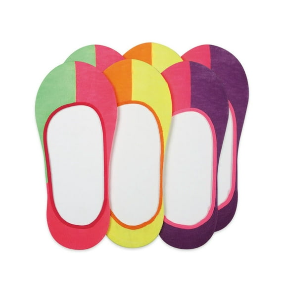 Jefferies Socks Girls Women Color Block Footie Liner Socks 3 Pair Pack