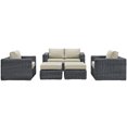 thumbnail image 4 of Modway Summon 5 Piece Outdoor Patio Sunbrella® Sectional Set in Canvas Antique Beige, 4 of 8