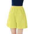 thumbnail image 2 of CPNG Girls Sport Shorts Quick Drying Summer Thin Shorts Casual Loose Elastic High Waist Running Lightweight Training Shorts(Yellow,9-10 Years), 2 of 7