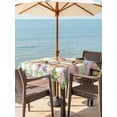 thumbnail image 2 of Easter Outdoor Tablecloth - 60x60 Inch Square Dining Table Cover, Spring Rabbit Eggs Flower Butterfly Green Plaid Waterproof Outdoor Table Cloth with Umbrella Hole & Zipper for Picnic/Patio/Party, 2 of 7
