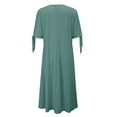 thumbnail image 6 of Womens V Neck Short Sleeve Dress Hollow Out Detail Casual Style Solid Color, 6 of 8