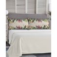 thumbnail image 5 of Palm Leaves Pillow Covers King Size, Summer Botanical Tropical Plants Rustic Soft Bed Throw Pillowcases Breathable Cooling Long Lumbar Body Pillow Sham Cover for Bed Sofa 20''x40'', 5 of 7