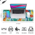 thumbnail image 5 of Long Mouse Pads for Desk,Colorful Dinosaur Pattern with Leaves Desk Mats on Top Of Desks, Desk Mouse Pad Extra Large with 3mm Non-Slip Base and Stitched Edge for Gaming,Office,Work,Home 31.5"x11.8", 5 of 6