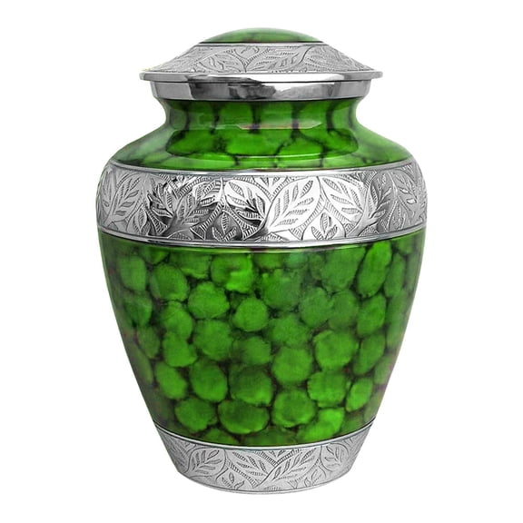 Ample Crimination URN Without Engraving | Large 10.5" Elegant Memorial Urn for Ashes with Meena Floral Design & Engraving Option ACU096