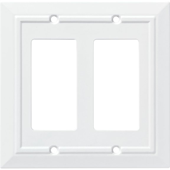 Franklin Brass Classic Architecture (1-Pack) Decorative Light Switch Cover Pure White 2-Gang Decorator/Rocker Wall Plate Double Switch Plate Cover Electrical Outlet Guard W35248-PW-C