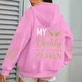 thumbnail image 2 of Bibifish Womens Drawstring Hoodies With Letter Print Angel Wing Sleeve Hoodies With Pocket Oversized Fit Casual Memorial Daily Wear Hoodies, 2 of 6
