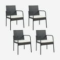 thumbnail image 1 of Patiojoy 4-Piece Outdoor Rattan Wicker Dining Chairs with Armrests& Soft Cushions, 1 of 6